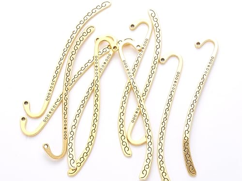 10 Lesezeichen Rohling mit Ornamenten 84mm Farbe Gold Buch Anhänger basteln bookmark #S367G 10 Lesezeichen Rohling mit Ornamenten 84mm Farbe Gold Buch Anhänger basteln bookmark #S367G von beadsvision