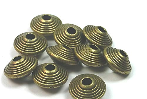10 Spacer 10x5mm Rondell Zwischenperlen Farbe bronze Metallperlen #S289 von beadsvision