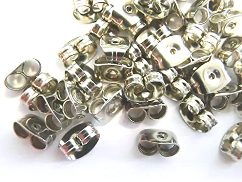 100 Edelstahl Stopper Ohrstecker Verschluss Ohrmutter für Ohrringe #S413 von beadsvision