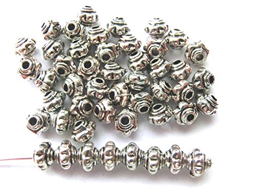 100 Metallperlen Spacer Rondell Kürbis 3x4mm Farbe antiksilber #S094 100 Metallperlen Spacer Rondell Kürbis 3x4mm Farbe antiksilber #S094 von beadsvision