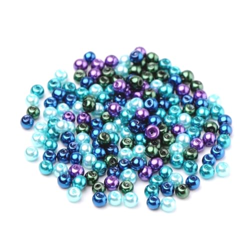 1000 Glasperlen 4mm Mix Glaswachsperlen rund Farbwahl Perlen zum auffädeln Schmuckherstellung (ocean #9) von beadsvision