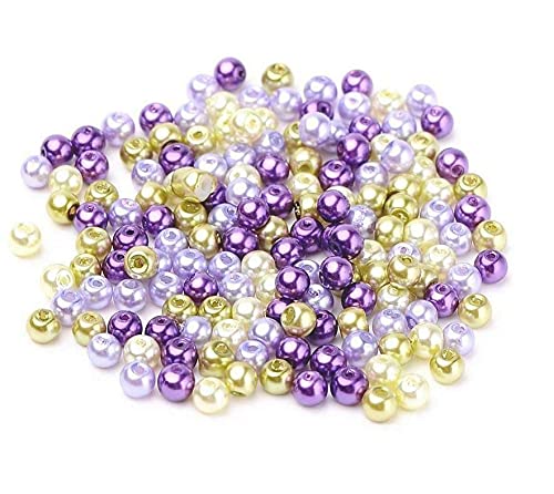 beadsvision 1000 Glasperlen 4mm rund bunt Mix Farbwahl Perlen zum auffädeln Schmuckherstellung (1000 Glasperlen lavendelgarten Mix 3) von beadsvision