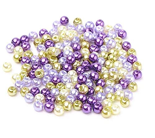 1000 Glasperlen 4mm Mix Glaswachsperlen rund bunt Mix Farbwahl Perlen zum auffädeln Schmuckherstellung (1000 Glasperlen lavendelgarten Mix 3) von beadsvision
