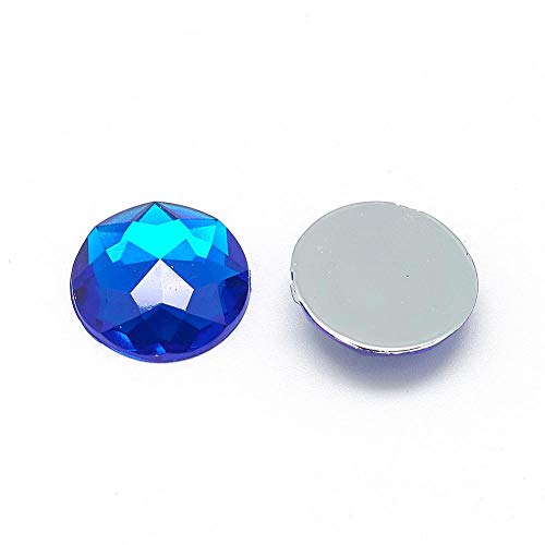 20 facettierte Cabochons 12mm Acryl dunkelblau #436 von beadsvision