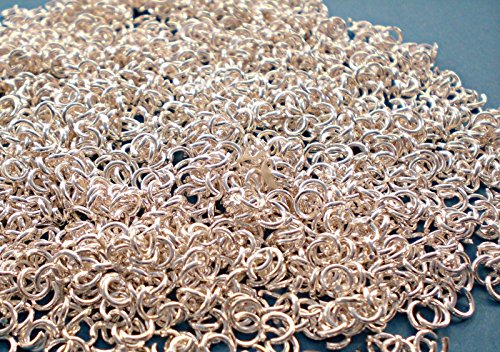 200 Binderinge offen Ösen Farbwahl 5mm Metall Verbindungsringe Schmuckherstellung (Silber #S017) von beadsvision
