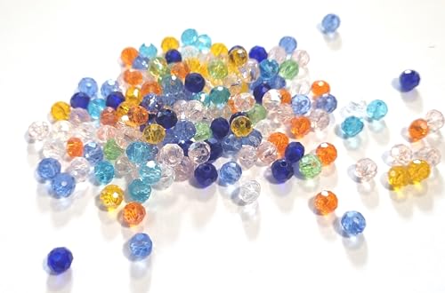 200 facettierte Glasperlen Rondelle 6mm rund Perlen Glas Mix bunt von beadsvision