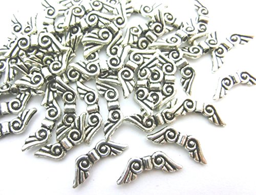 50 Engelsflügel Flügel Schutzengel Farbe antiksilber 16x5mm Metall Spacer Metallperlen #S008 50 Engelsflügel Flügel Schutzengel Farbe antiksilber 16x5mm Metall Spacer Metallperlen #S008 von beadsvision