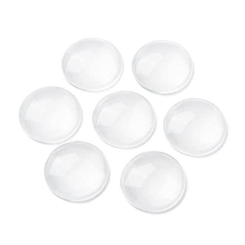 50 Glas Cabochons klar 30mm Glascabochons durchsichtig Rückseite flach Kuppel transparent (30mm) von beadsvision