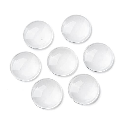 50 Glas Cabochons klar rund 10mm Glascabochons durchsichtig Rückseite flach Kuppel transparent (10mm) von beadsvision