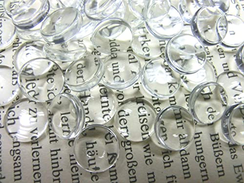 50 Glas Cabochons klar rund 6mm Glascabochons durchsichtig Rückseite flach Kuppel transparent (6mm) von beadsvision