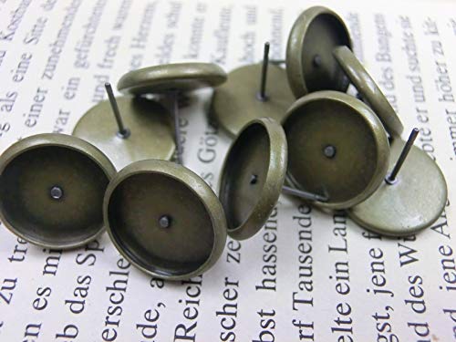 50 Ohrstecker für 8mm Cabochons Farbe Bronze Ohrringe Fassungen Rohlinge DIY basteln (Bronze #S403) von beadsvision
