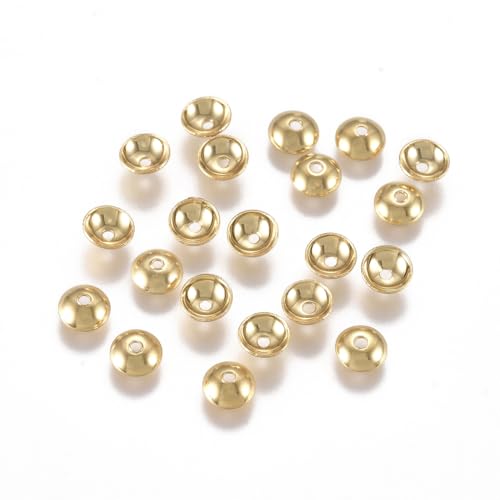 50 Perlkappen Edelstahl Endkappen Perlenkappen Farbe gold für 6mm Perlen #S719 50 Perlkappen Edelstahl Endkappen Perlenkappen Farbe gold für 6mm Perlen #S719 von beadsvision