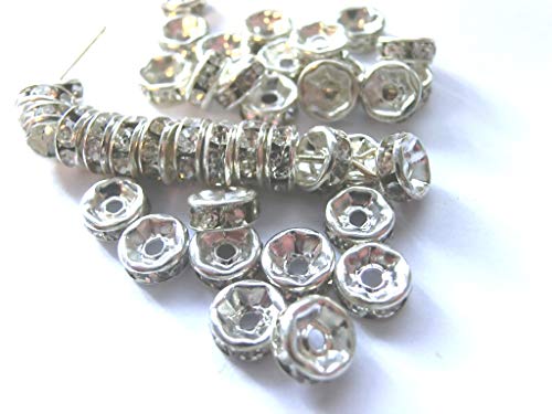 50 Strassrondelle 6mm Strass Rondell Spacer Farbe silber #S012 50 Strassrondelle 6mm Strass Rondell Spacer Farbe silber #S012 von beadsvision