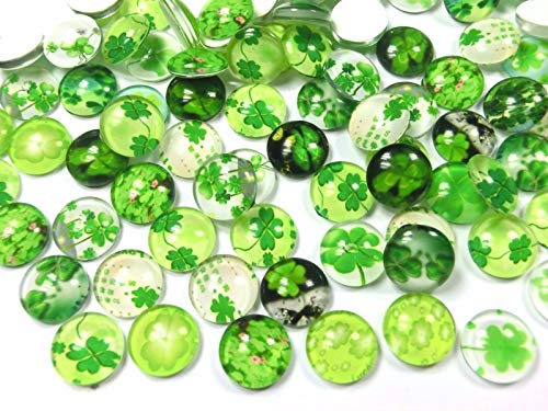 50 x Glascabochons 12mm Kleeblatt Mix rund Glas Cabochons Glücksbringer #103 50 x Glascabochons 12mm Kleeblatt Mix rund Glas Cabochons Glücksbringer #103 von beadsvision