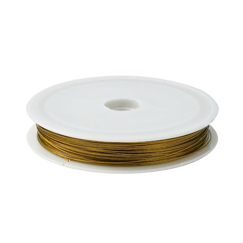 50m SCHMUCKDRAHT 0,38mm Farbe gold Edelstahlseide Perlendraht Juwelierdraht von beadsvision