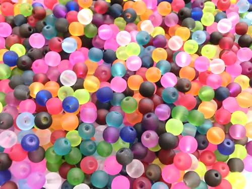 900 gefrostete Glasperlen matt rund 6mm Mix bunt auffädeln vereist 18 Farben 900 gefrostete Glasperlen matt rund 6mm Mix bunt auffädeln vereist 18 Farben von beadsvision