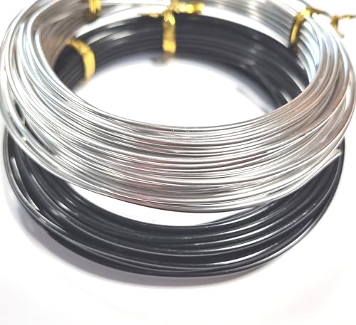 Aluminiumdraht 10m Aludraht 2mm Basteldraht Schmuckdraht silber schwarz Mix 2 Farben Aluminiumdraht 10m Aludraht 2mm Basteldraht Schmuckdraht silber schwarz Mix 2 Farben von beadsvision