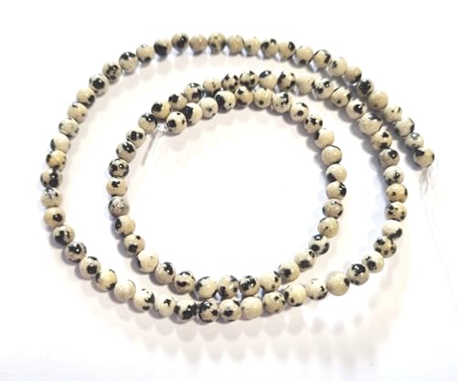 DALMATINER JASPIS 4mm Perlen rund Schmuckperlen Edelstein Strang Schmuck basteln auffädeln DALMATINER JASPIS 4mm Perlen rund Schmuckperlen Edelstein Strang Schmuck basteln auffädeln von beadsvision
