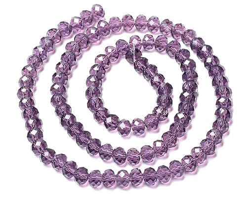 FACETTIERTE Glasperlen RONDELLE 8x6mm rund 1 Strang (Lila Amethyst) von beadsvision