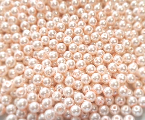 Glasperlen 6mm Glaswachsperlen rund bunt Mix Farbwahl Perlen zum auffädeln Schmuckherstellung (Rosa #14) von beadsvision