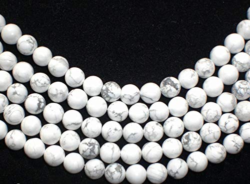 HOWLITH weiß 8mm Perlen Kugeln rund Schmuckperlen Edelstein 1 Strang von beadsvision
