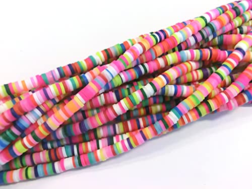 Heishi Scheiben Perlen 4mm 350-400 Perlen 1 Strang Bunt Mix von beadsvision