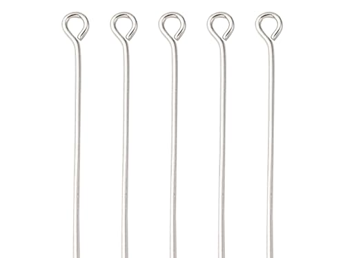 Kettelstifte 100 Kopfstifte Farbwahl 40mm Schmuckherstellung Metall Öse basteln (Silber #S345) von beadsvision