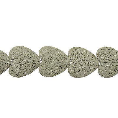 LAVA Herz 26x27mm beige Lavaperlen Perlen Schmuckperlen von beadsvision