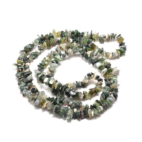 Moosachat Edelstein Splitter Nuggets ~ 4-8mm 1 Strang Chips Perlen zum auffädeln#2 von beadsvision