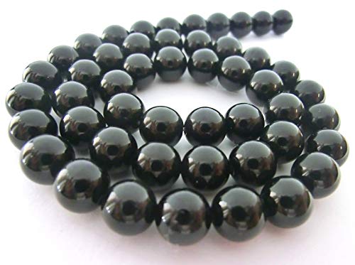 ONYX 8mm PERLEN A-GRADE schwarz glänzend rund Schmuckperlen Edelstein 1 Strang zur Schmuckherstellung von beadsvision