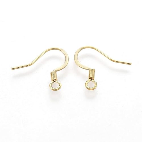 Ohrhaken chirurgischer Edelstahl 18k vergoldet Schmuck basteln französische Fischhaken Rohlinge #S716 (10) von beadsvision