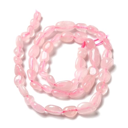 Rosenquarz Nuggets 5-14mm Perlen 1 Strang Perlen auffädeln Schmuck basteln Halbedelstein von beadsvision