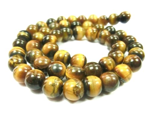 Tigerauge 4/6/8/10mm PERLEN rund Schmuckperlen Edelstein 1 Strang zur Schmuckherstellung (8mm) von beadsvision