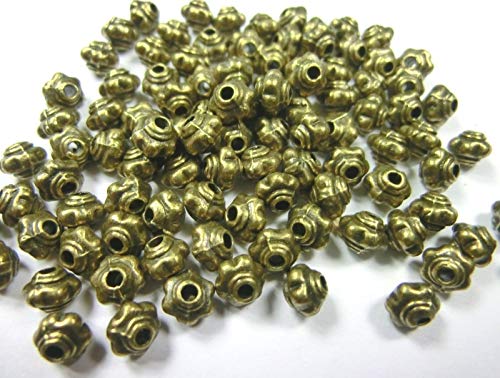 beadsvision 100 Spacer Kürbis 3x4mm Farbe Bronze Zwischenperlen Metallperlen #S388 von beadsvision