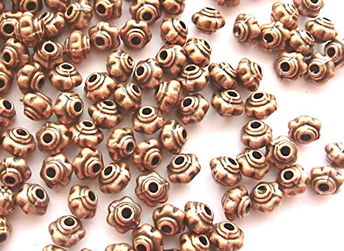 100 Spacer Kürbis 3x4mm Farbe kupfer Zwischenperlen Metallperlen #S255 von beadsvision