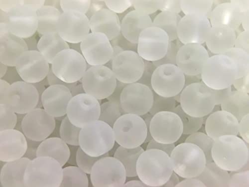 1000 Glasperlen 4mm rund Farbwahl Perlen zum auffädeln Schmuckherstellung (1000 Glasperlen Weiß matt gefrostet) von beadsvision