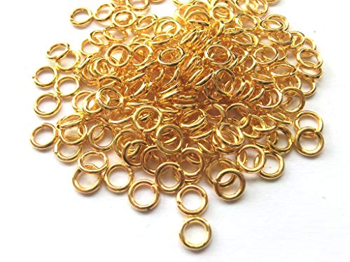 200 Binderinge 5mm Farbwahl Ringe Verbinder Metall Verbindungsring (Gold #S611) von beadsvision