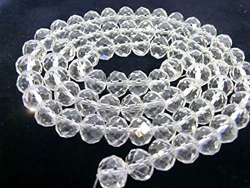 FACETTIERTE Glasperlen RONDELLE 6x4mm rund 1 Strang kristall klar von beadsvision
