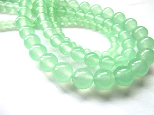 beadsvision Jade 6mm hellgrün Kugeln Perlen rund 1 Strang Schmuckperlen von beadsvision
