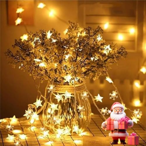 behone Led Lichterketten Sterne,Schneeflocke,6M 40LED Lichterkette weihnachten,Sternenlichterkette,Lichterkette innen,Außen Stimmungslichter,für Weihnachten,Ostern,Hochzeit,Christmas decorations behone Led Lichterketten Sterne,Schneeflocke,6M 40LED Lichterkette weihnachten,Sternenlichterkette,Lichterkette innen,Außen Stimmungslichter,für Weihnachten,Ostern,Hochzeit,Christmas decorations von behone