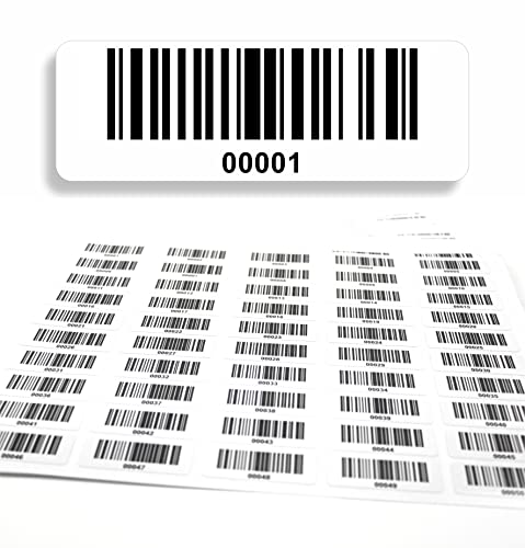 Barcodeetiketten 1-1000 DGUV Prüfung Barcode Etiketten fortlaufend 5-stellig 1.000 Stck Strichcode Elektrotechnik Code128 selbstklebend 50x17mm (00001-01000) von beihaasnatuerlich