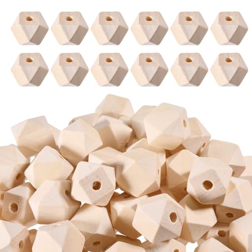 beinkmake 100 Stück Holzperlen, geometrische Form mit Löchern, 20 mm, unlackiert, natürlich, lose geometrische Polyederperlen für Bastelarbeiten, Schmuck, Kreationen, DIY-Projekte beinkmake 100 Stück Holzperlen, geometrische Form mit Löchern, 20 mm, unlackiert, natürlich, lose geometrische Polyederperlen für Bastelarbeiten, Schmuck, Kreationen, DIY-Projekte von beinkmake