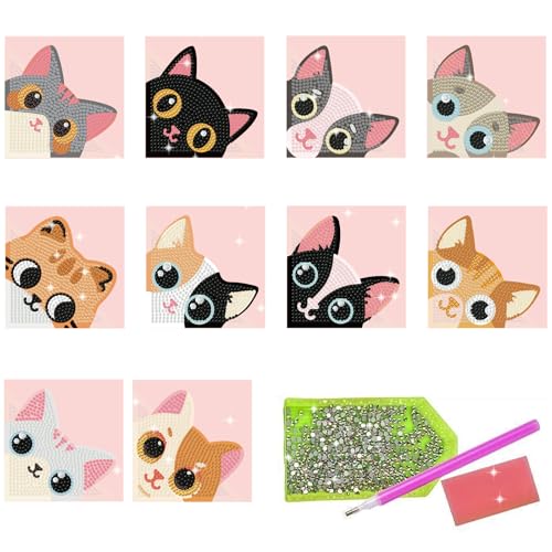 beinkmake 10Pcs Cute Cat 5D Diamond Art Bookmarks Diamond DIY Painting Corner Bookmarks Kitty Rhinestones Beaded Crystal Kits für Buchliebhaber Anfänger Erwachsene Crafts beinkmake 10Pcs Cute Cat 5D Diamond Art Bookmarks Diamond DIY Painting Corner Bookmarks Kitty Rhinestones Beaded Crystal Kits für Buchliebhaber Anfänger Erwachsene Crafts von beinkmake