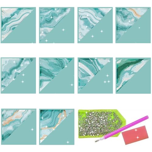 beinkmake 10Pcs Ocean Waves 5D Diamond Art Bookmarks Diamond DIY Painting Corner Bookmarks Abstract Marble Rhinestones Beaded Crystal Bookmark Kits for Book Lovers Beginner Adult Crafts beinkmake 10Pcs Ocean Waves 5D Diamond Art Bookmarks Diamond DIY Painting Corner Bookmarks Abstract Marble Rhinestones Beaded Crystal Bookmark Kits for Book Lovers Beginner Adult Crafts von beinkmake