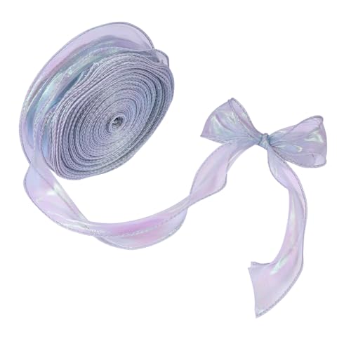 beinkmake 40 Meter schillerndes Organzaband, 4,5 cm breit, durchscheinendes Fischschwanz-Organza-Stoff, Geschenkbänder für DIY-Blumenstrauß, Party, Hochzeit, Weihnachtsbaumschmuck, Blau von beinkmake