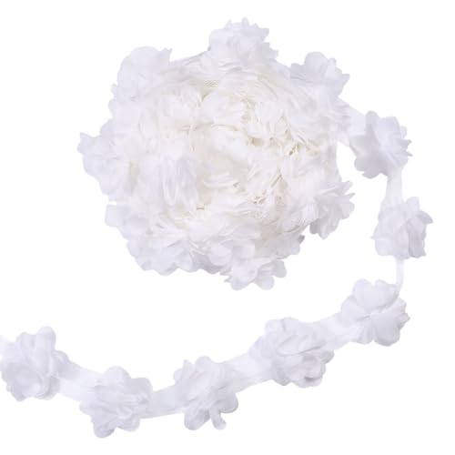 beinkmake 9,1 m 3D-Chiffon-Blumen-Spitzenborten Nähen Stoff Applikationen für Kleidung geeignet für Frauen Kleidung Dekoration, breit 5,5 cm, Weiß beinkmake 9,1 m 3D-Chiffon-Blumen-Spitzenborten Nähen Stoff Applikationen für Kleidung geeignet für Frauen Kleidung Dekoration, breit 5,5 cm, Weiß von beinkmake