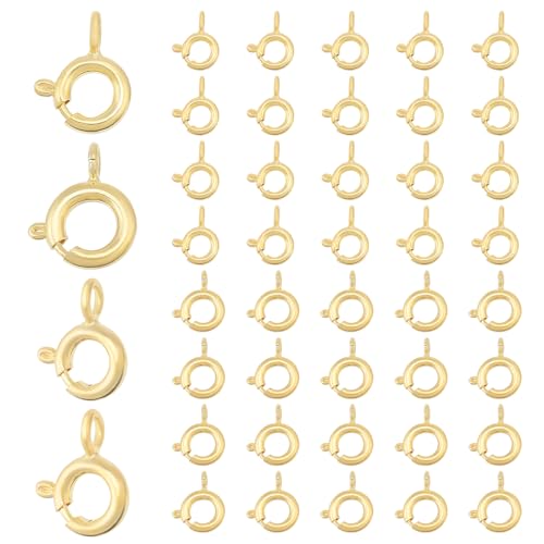 beinkmake Federverschlüsse, Ringe, 14 Karat vergoldet, Karabinerverschluss, Halskette, Glieder, runde Verschlüsse, 7 mm, 8 mm, Armband-Verschlüsse, Lock-Verlängerung für DIY-Schmuck, Fußkettchen beinkmake Federverschlüsse, Ringe, 14 Karat vergoldet, Karabinerverschluss, Halskette, Glieder, runde Verschlüsse, 7 mm, 8 mm, Armband-Verschlüsse, Lock-Verlängerung für DIY-Schmuck, Fußkettchen von beinkmake