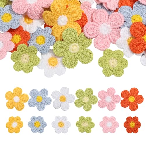 beinkmake Häkelflicken mit Blumenapplikation, handgefertigt, Baumwolle, Häkelflicken für Kleidung, Kleid, Ohrringe, Rucksäcke, Hüte, Haarspangen, 60 Stück beinkmake Häkelflicken mit Blumenapplikation, handgefertigt, Baumwolle, Häkelflicken für Kleidung, Kleid, Ohrringe, Rucksäcke, Hüte, Haarspangen, 60 Stück von beinkmake