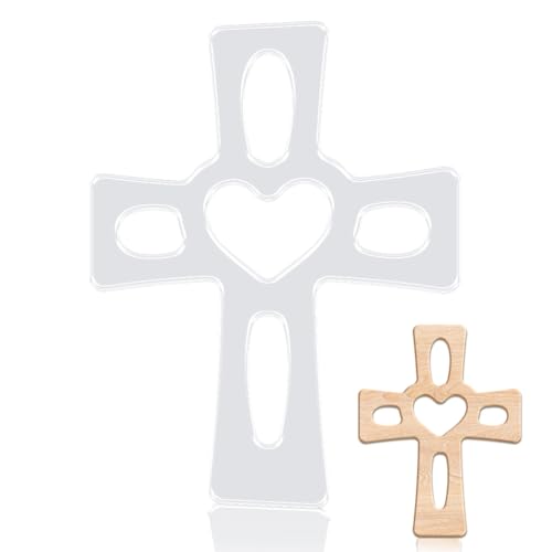 beinkmake Kreuz-Vorlage aus Acryl, transparent, hohl, herzförmig, Fräs-Vorlage für Holzbearbeitung, Zeichnung, Intarsien, Charcuterie, Handwerk, dekorativ, 19,1 x 24,9 cm beinkmake Kreuz-Vorlage aus Acryl, transparent, hohl, herzförmig, Fräs-Vorlage für Holzbearbeitung, Zeichnung, Intarsien, Charcuterie, Handwerk, dekorativ, 19,1 x 24,9 cm von beinkmake