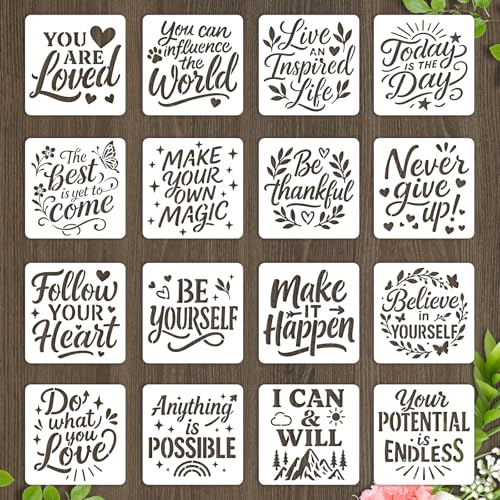 beinkmake Motivierende Zitate Schablonen zum Bemalen von PET-Vorlagen, positive Einlage, Randschablonen für Möbel, wiederverwendbar, DIY, Handwerk, Wand, Holz, Stoff, Leinwand, Papier, Heimdekoration beinkmake Motivierende Zitate Schablonen zum Bemalen von PET-Vorlagen, positive Einlage, Randschablonen für Möbel, wiederverwendbar, DIY, Handwerk, Wand, Holz, Stoff, Leinwand, Papier, Heimdekoration von beinkmake